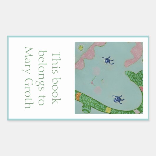 甘い蔵書票 長方形シール (正面)