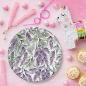 甘い薄紫とセージの水色 ペーパープレート (パーティー)