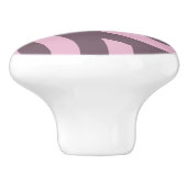 甘い薄紫幾何学曲線ストライプパターン セラミックノブ (側面)