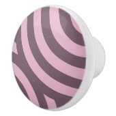甘い薄紫幾何学曲線ストライプパターン セラミックノブ (右)