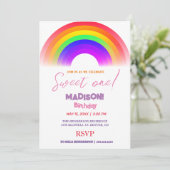 甘い虹の色、虹の甘い最初の誕生日 招待状 (スタンド正面)