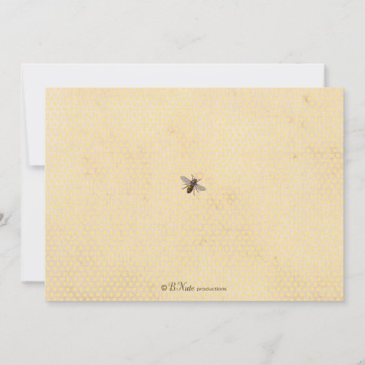 甘い蜂のブライダルシャワーの招待状 招待状 (裏面)