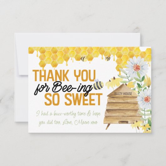 甘い蜂の巣蜂の巣を作ってくれてありがとう サンキューカード (正面)