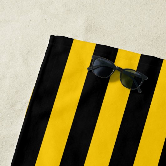 甘い蜂の黄色および黒いストライプの ビーチタオル (インサイチュ)