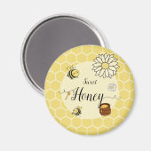 甘い蜂蜜かわいい小さなミツバチの磁石 マグネット (正面/裏面)