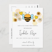 甘い蜂蜜かわいい新生児写真誕生のお知らせ ポストカード (正面/裏面)