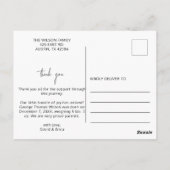 甘い蜂蜜かわいい新生児写真誕生のお知らせ ポストカード (裏面)