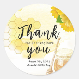 甘い蜂蜜と花ファースト誕生日 ラウンドシール