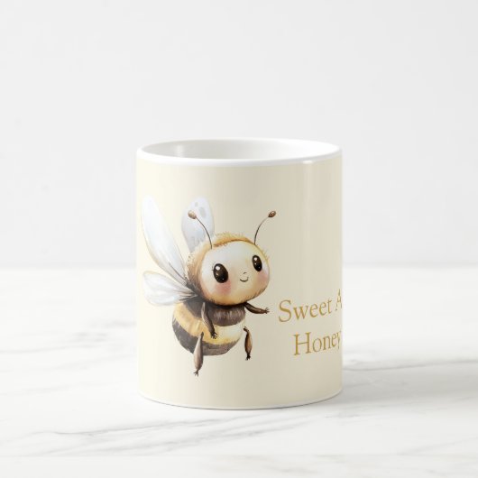 甘い蜂蜜のように可愛い幸せな蜂 コーヒーマグカップ (中央)
