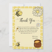 甘い蜂蜜の赤ちゃんシャワーが付いたかわいいハチ サンキューカード (正面)