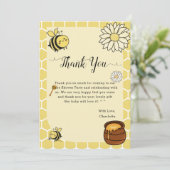 甘い蜂蜜の赤ちゃんシャワーが付いたかわいいハチ サンキューカード (スタンド正面)