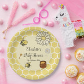 甘い蜂蜜の赤ちゃんシャワーが付いたかわいいハチ ペーパープレート (パーティー)