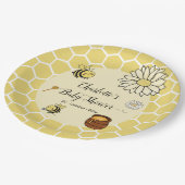 甘い蜂蜜の赤ちゃんシャワーが付いたかわいいハチ ペーパープレート (アングル)