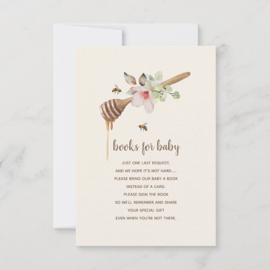 甘い蜂蜜の赤ちゃんシャワー本のリクエスト 招待状 (正面)