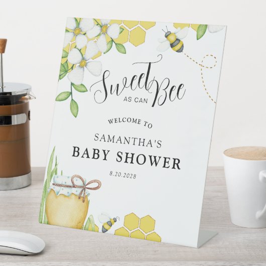 甘い蜂蜜の赤ちゃんシャワー歓迎サイン 台座サイン (インサイチュ)