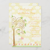 甘い蝶庭の誕生日のパーティの招待状 招待状 (正面/裏面)