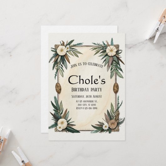 甘い記憶が揺れる 招待状 (正面/裏面インサイチュ)