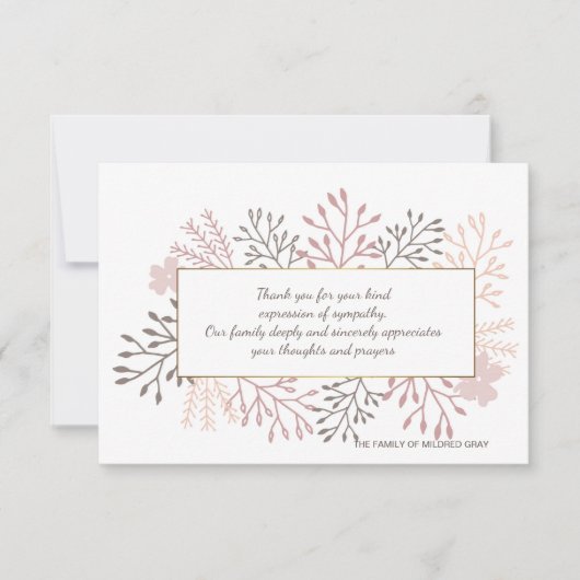 甘い記憶の死別のサンキューカード サンキューカード (正面)