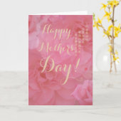 甘い詩中国のピンクのローズフローラ母の日 カード (黄色い花)