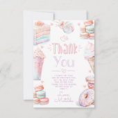 甘い誕生日のパステルカラーマカロン感謝カード 招待状 (正面)