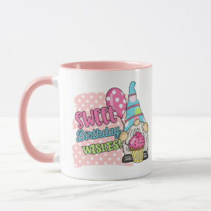 甘い誕生日の願いを追加モノグラム マグカップ