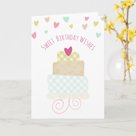 甘い誕生日は挨拶状を望みます カード (黄色い花)