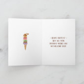 甘い誕生日を折り畳んだグリーティングカードを持つ カード (内部)