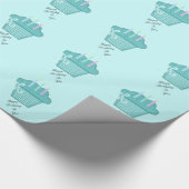 甘い誕生日カップケーキとキャンドル ラッピングペーパー (角)