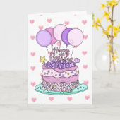 甘い誕生日カード |お誕生日ケーキ カード (黄色い花)