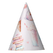 甘い誕生日パーティーマカロン、アイスクリーム パーティーハット (正面)