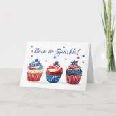 甘い誕生日7月4日の自由の愛国心 カード (正面)