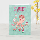 甘い誕生日 カード (黄色い花)