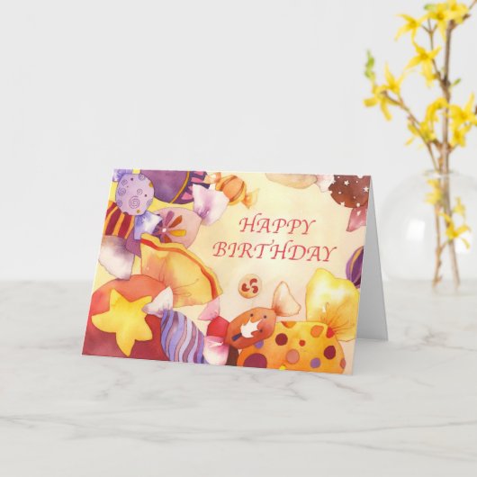 甘い誕生日 カード (黄色い花)