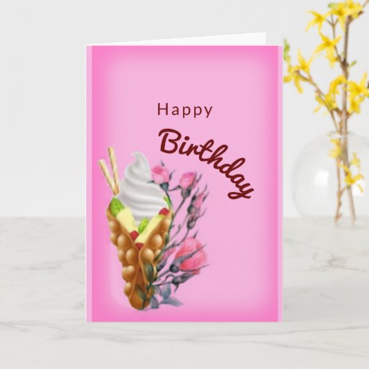 甘い誕生日 カード (黄色い花)