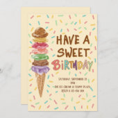 甘い誕生日 招待状 (正面/裏面)