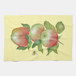 甘い調和:水の色りんごとビー キッチンタオル