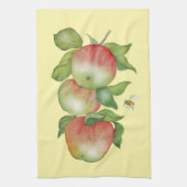 甘い調和：水の色りんごとビー キッチンタオル (縦)