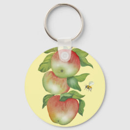 甘い調和:水の色りんごとビー キーホルダー