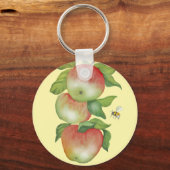 甘い調和:水の色りんごとビー キーホルダー (正面)