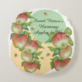 甘い調和:水の色りんごとビー ラウンドクッション