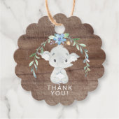 甘い象素朴赤ちゃんシャワー好意ギフトラベル フェイバータグ (正面)