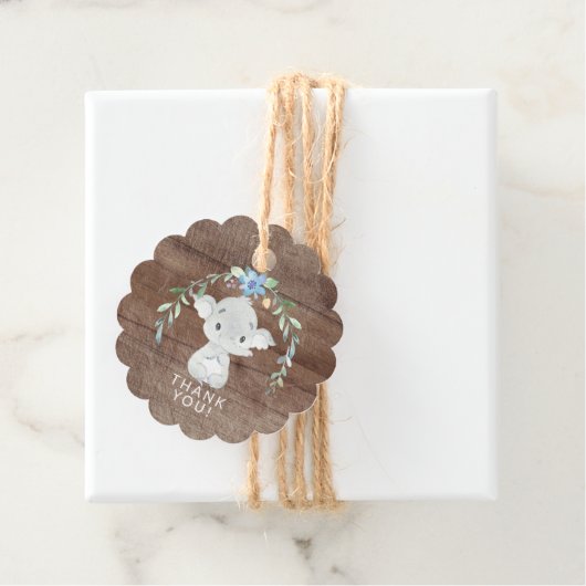 甘い象素朴赤ちゃんシャワー好意ギフトラベル フェイバータグ (インサイチュ)