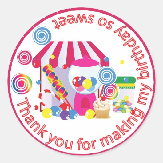 甘い買い物客 ラウンドシール (正面)