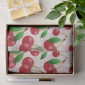 甘い赤いさくらんぼオンパステルプレイド 薄葉紙 (ギフト)