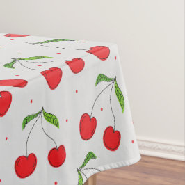 甘い赤いさくらんぼ模様 テーブルクロス