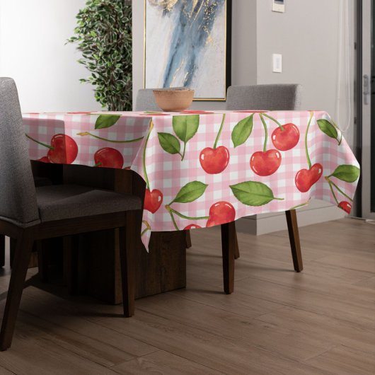 甘い赤いさくらんぼ模様 テーブルクロス