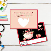 甘い赤いちごアイスクリーム教室バレンタイン カード