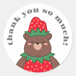 甘い赤いちごクマ赤ちゃんシャワーありがとう ラウンドシール