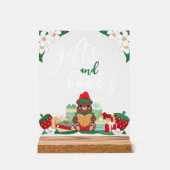 甘い赤いちご熊のギフトブックベビーシャワー アクリルサイン (正面)