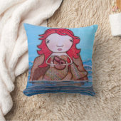甘い赤い頭の人魚の装飾用クッション クッション (ブランケット)
